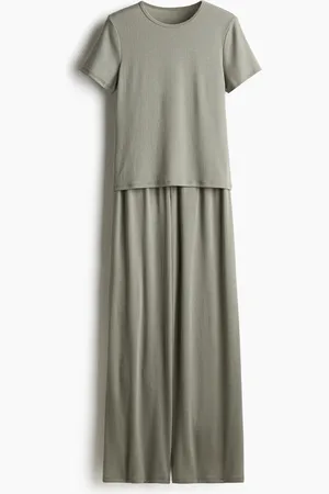 H&M Pyjama aus Pointelle-Jersey - Grün