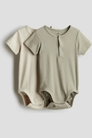H&M 2er-Pack Henley-Bodys - Grün