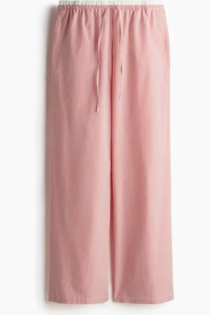 H&M Popelinehose mit Kordelzug und doppeltem Bund - Rot