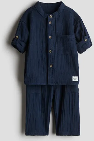 H&M Zweiteiler aus Baumwollmusselin - Blau