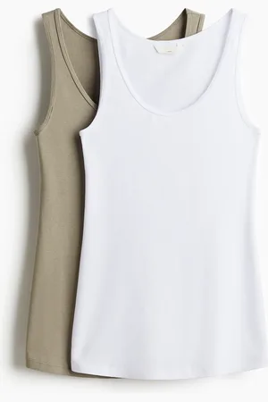 H&M MAMA 2er-Pack Baumwoll-Tanktops - Grün
