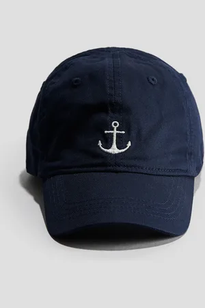 H&M Baumwollcap mit Stickerei - Blau