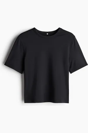 H&M Cropped Sportshirt mit DryMove™ - Schwarz