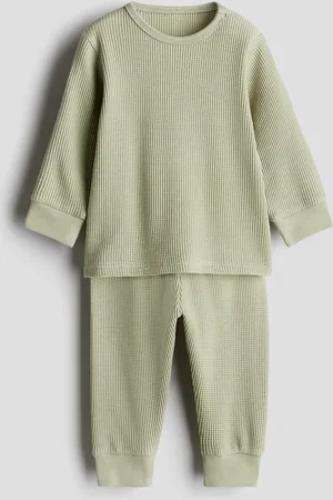 H&M Baumwollset mit Waffelstruktur - Grün