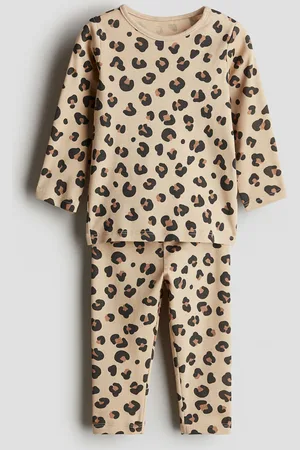 H&M Bedruckter Baumwollpyjama - Beige