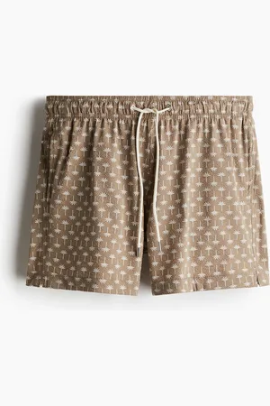 H&M Badeshorts aus Seersucker - Braun