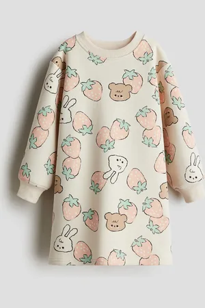 H&M Sweatkleid mit Print - Beige