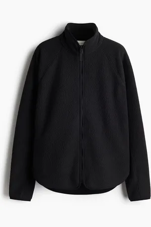 H&M Sportjacke aus Teddyfleece - Schwarz