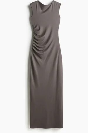 H&M Drapiertes Bodycon-Kleid - Grau