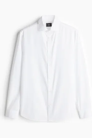 H&M Easy-Iron-Hemd in Slim Fit - Weiß