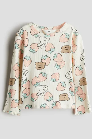 H&M Jerseyshirt mit Stickerei - Beige