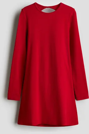 H&M Jerseykleid mit Cut-out im Rücken - Rot