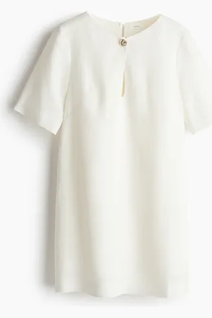 H&M Kleid aus Leinenmix - Weiß