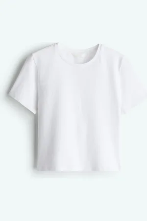 H&M Kurzes T-Shirt - Weiß