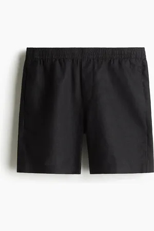 H&M Leinenshorts in Regular Fit - Schwarz