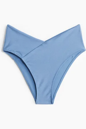 H&M Cheeky Bikinihose High Waist - Blau