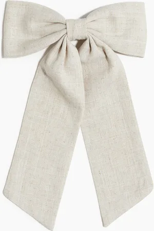 H&M Haarspange mit einer Schleife aus Leinenmix - Weiß