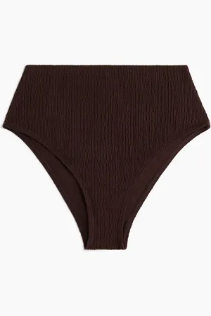 H&M Texturedhigh Waist Brief - Braun