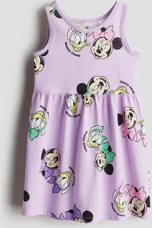 H&M Bedrucktes Baumwollkleid - Lila