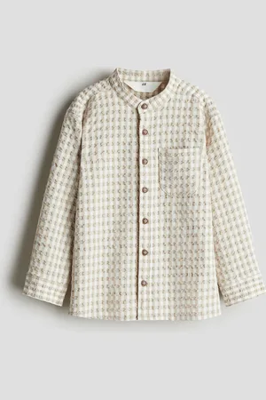H&M Hemd mit Struktur in Loose Fit - Braun