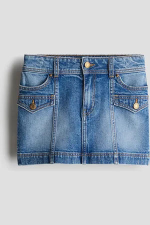 H&M Jeansrock mit Pattentaschen - Blau