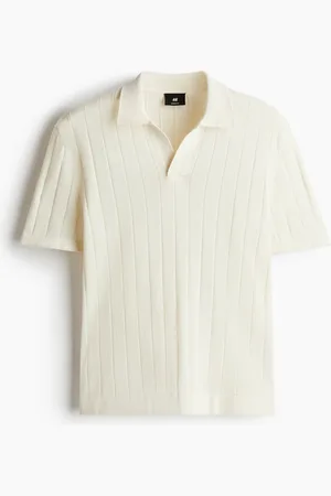 H&M Poloshirt aus Leinenmix Regular Fit - Weiß