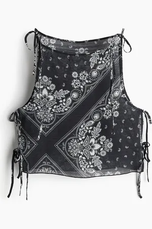 H&M Strandtop mit Bindegürtel - Schwarz