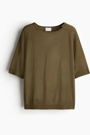 H&M Gestricktes T-Shirt - Grün