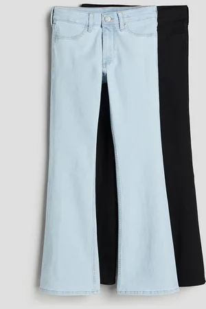 H&M 2er-Pack Flared Leg Low Jeans - Schwarz