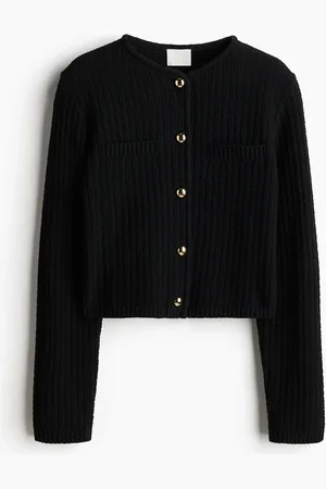 H&M Cardigan mit Perlmuster - Schwarz