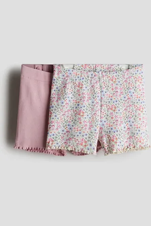 H&M 2er-Pack Gerippte Radlershorts aus Baumwolle - Pink