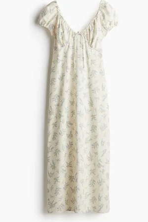 H&M Maxikleid mit Bindebändern - Weiß