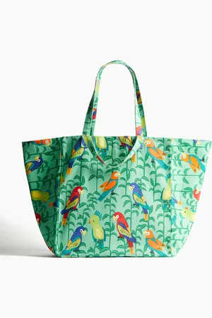 H&M Gemusterte Strandtasche - Grün