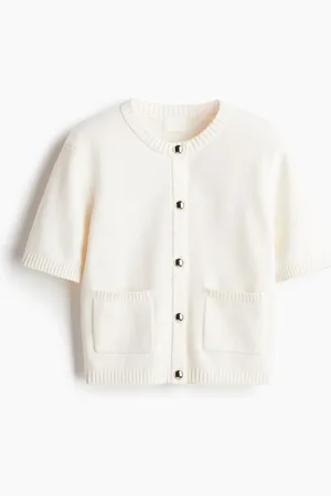 H&M Cardigan mit Kurzarm - Weiß