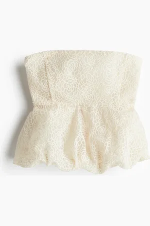 H&M Besticktes Bandeau-Top - Beige