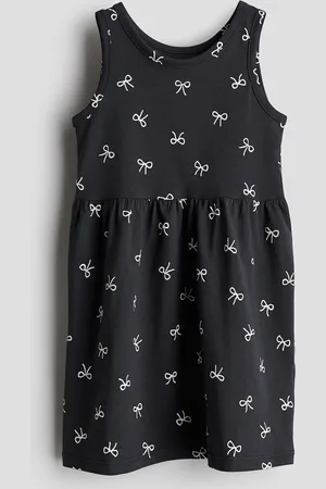 H&M Gemustertes Baumwollkleid - Grau