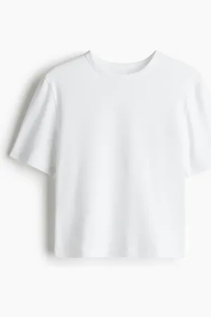 H&M Cropped Sportshirt mit DryMove™ - Weiß