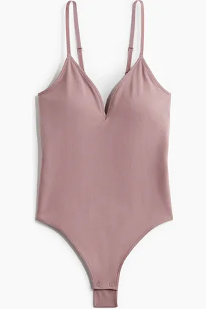 H&M Nahtloser Tangabody mit wattierten Cups - Pink