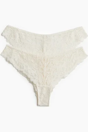 H&M 2er-Pack Brazil Slips aus Spitze - Weiß