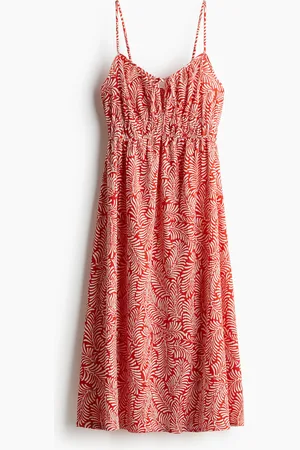 H&M Gecrinkeltes Jerseykleid - Rot