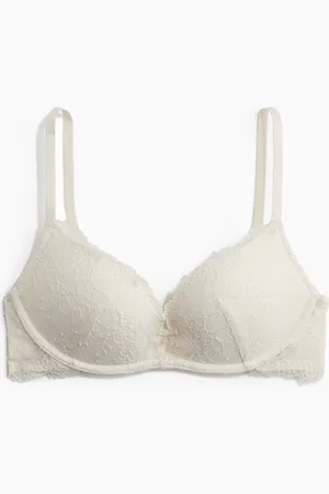 H&M Bügelloser Push-up-BH mit Spitze - Weiß