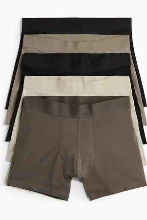 H&M 5er-Pack Halblange Trunks mit Lycra® - Beige