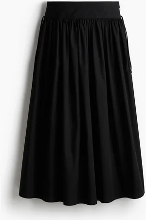 H&M Maxirock aus Popeline - Schwarz