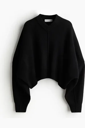 H&M Lässiger Wollpullover - Schwarz