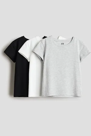 H&M 3er-Pack Baumwollshirts - Schwarz