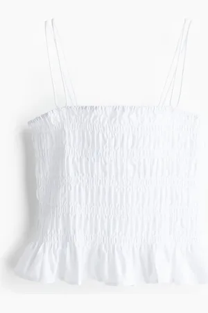 H&M Gesmoktes Trägertop - Weiß