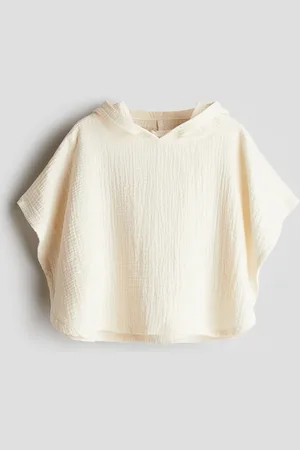 H&M Badeponcho aus Baumwollmusselin - Beige