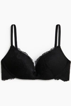 H&M Bügelloser Push-up-BH mit Spitze - Schwarz