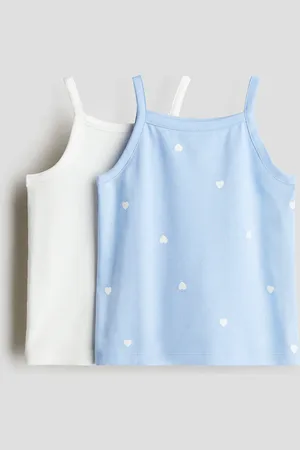 H&M 2er-Pack Trägertops aus Baumwolle - Blau