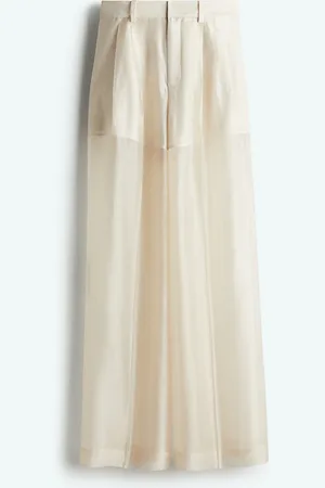 H&M Weite, transparente Hose - Weiß